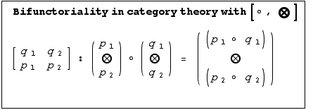 &nbsp;&nbsp;&nbsp; Bifunctoriality in category theory with [o , ⊗ ]   <br /> &nbsp;&nbsp ...                        2               2                              2                          2